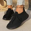 Spring New Women Mesh Breathable Casual Lace-up Vulcanized Shoes Ladies Platform Single Sneakers Plus Size 43 Female Flats 6