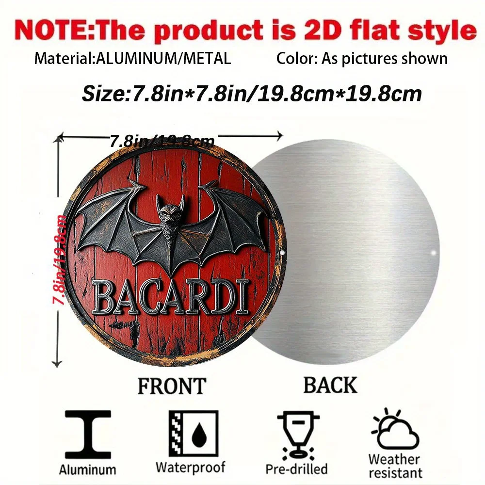 Bacardi バットロゴ バブミラー ノベルティ 非売品 BACARDÍ Bacardi