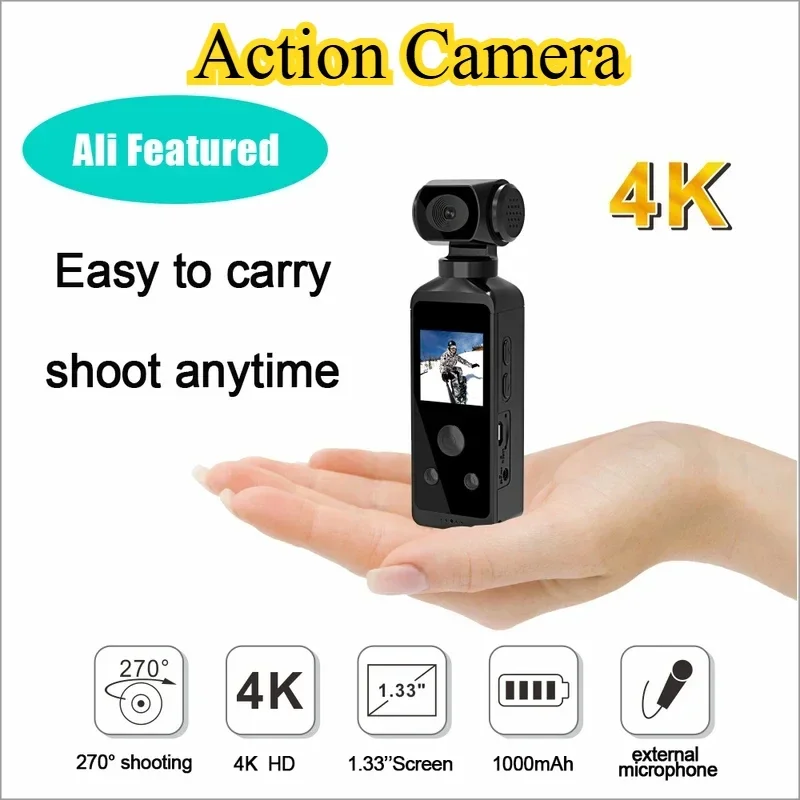 4K HD 포켓 액션 카메라 270 °   헬멧 여행 자전거 드라이버 레코더에 대..