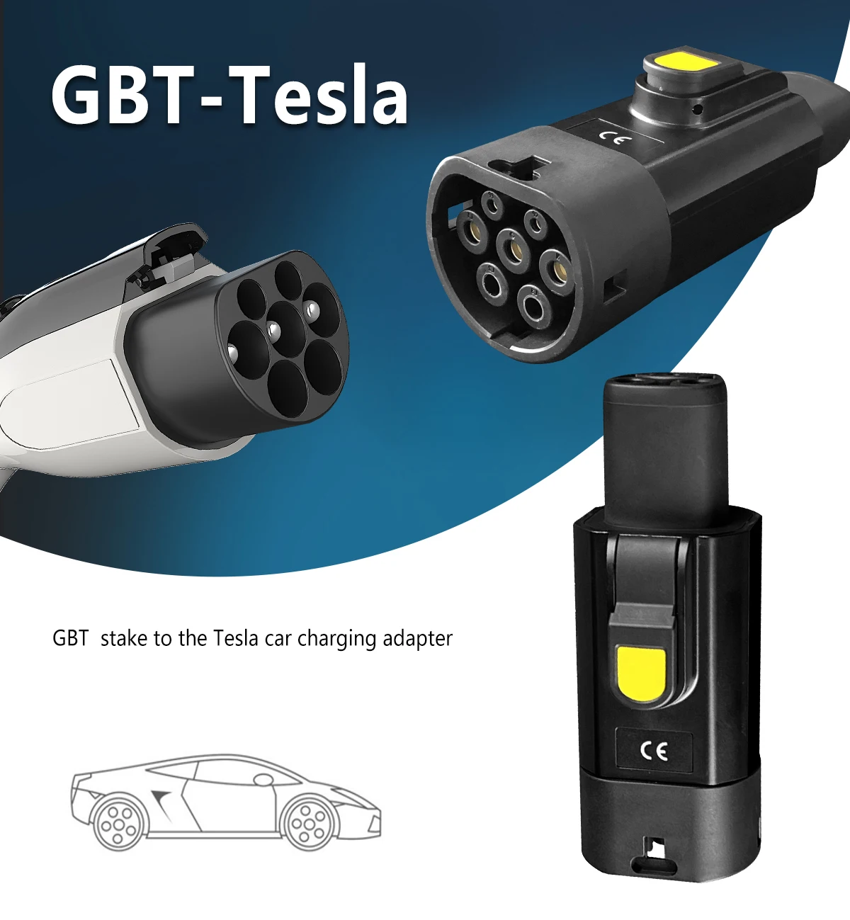 EV Adaptor GBT To Tesla Plug 32A 220V Electric Cars Vehicle Charging Connector