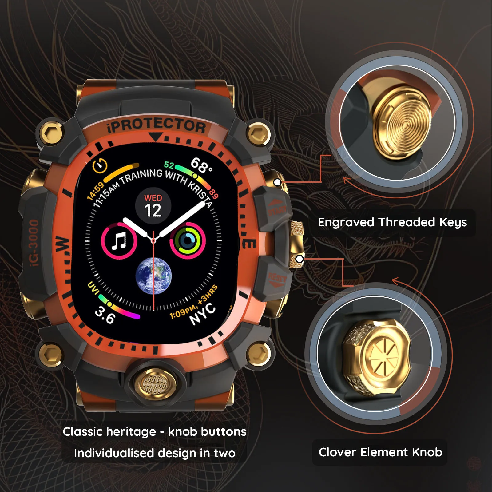New Design Mod Kit For Apple Watch 9 8 7 6 SE 5 4 Refit Case Silicone Band For iWatch Series 45mm 44mm Mod Kit Sport Bracelet