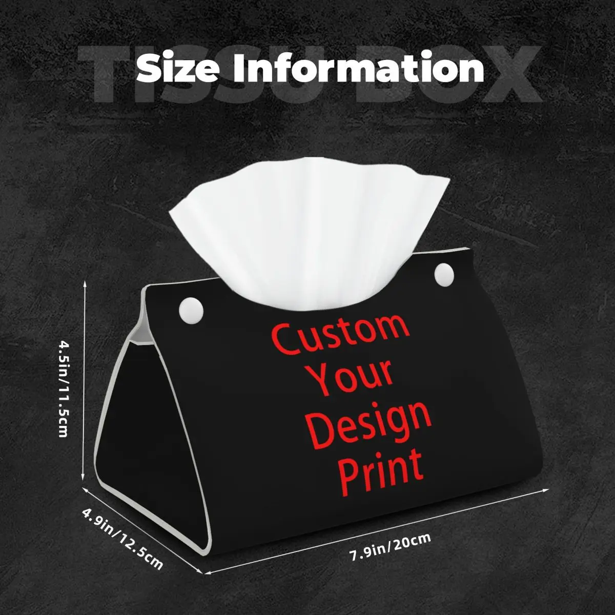 Custom Custom Your Design Tissue Box Cover Rectangular PU Leather Customized Logo Printed Facial Tissues Holder for Office 5