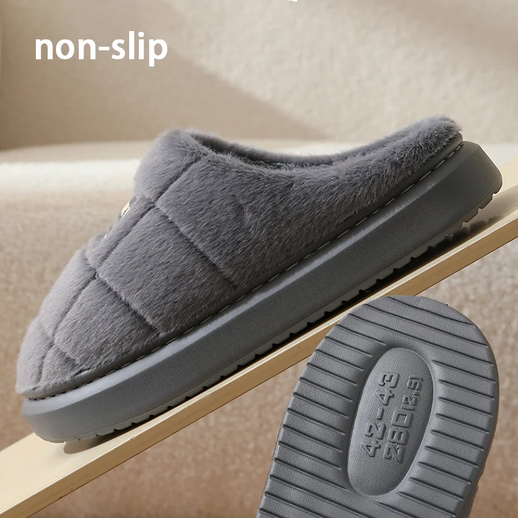 Mens  Cozy Memory Foam Scuff Slippers Casual Slip On Warm House Shoes Indoor/Outdoor Slippers Fluffy Bedroom Men Shoes 6