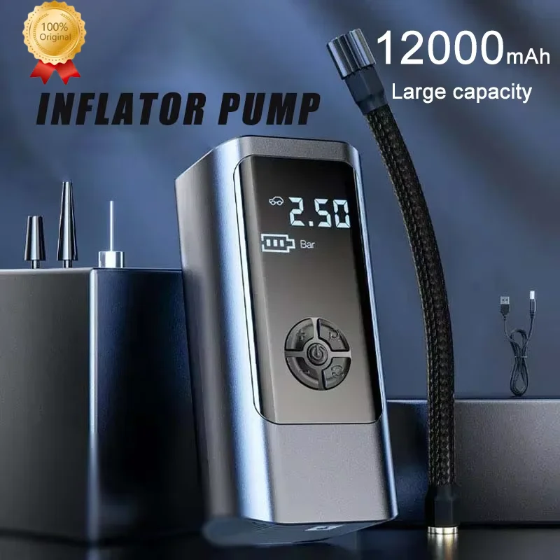12000mAh Wireless Portable Car Air Pumps Compressor 12V 150PSI Electric Tire Inflator Pump For Car Motorcycle Balls