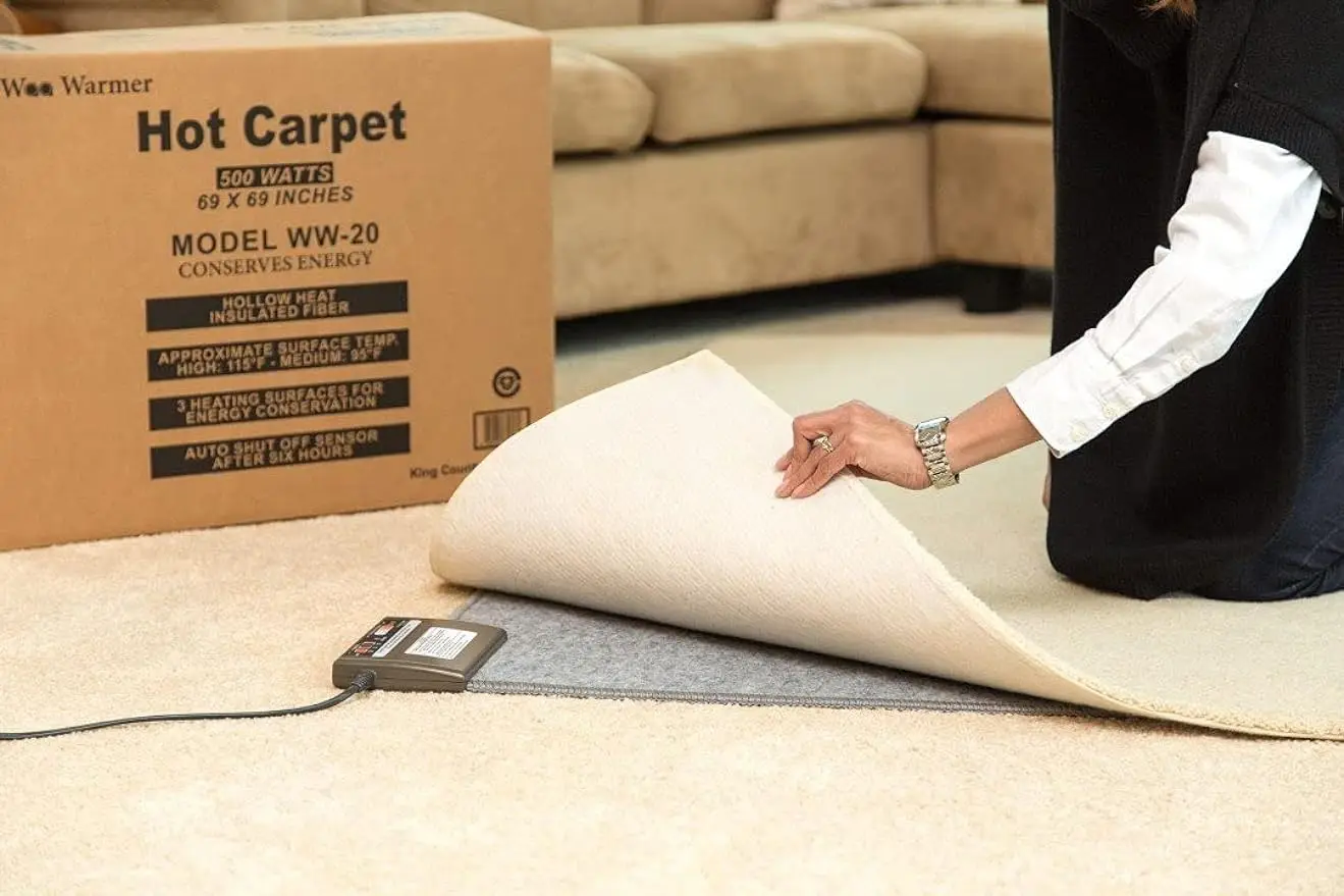 

Woo Warmer Hot Carpet Under Rug Radiant Floor Heater Electric Mat Electric Carpet Electric Heated Area Rug Great for Yoga