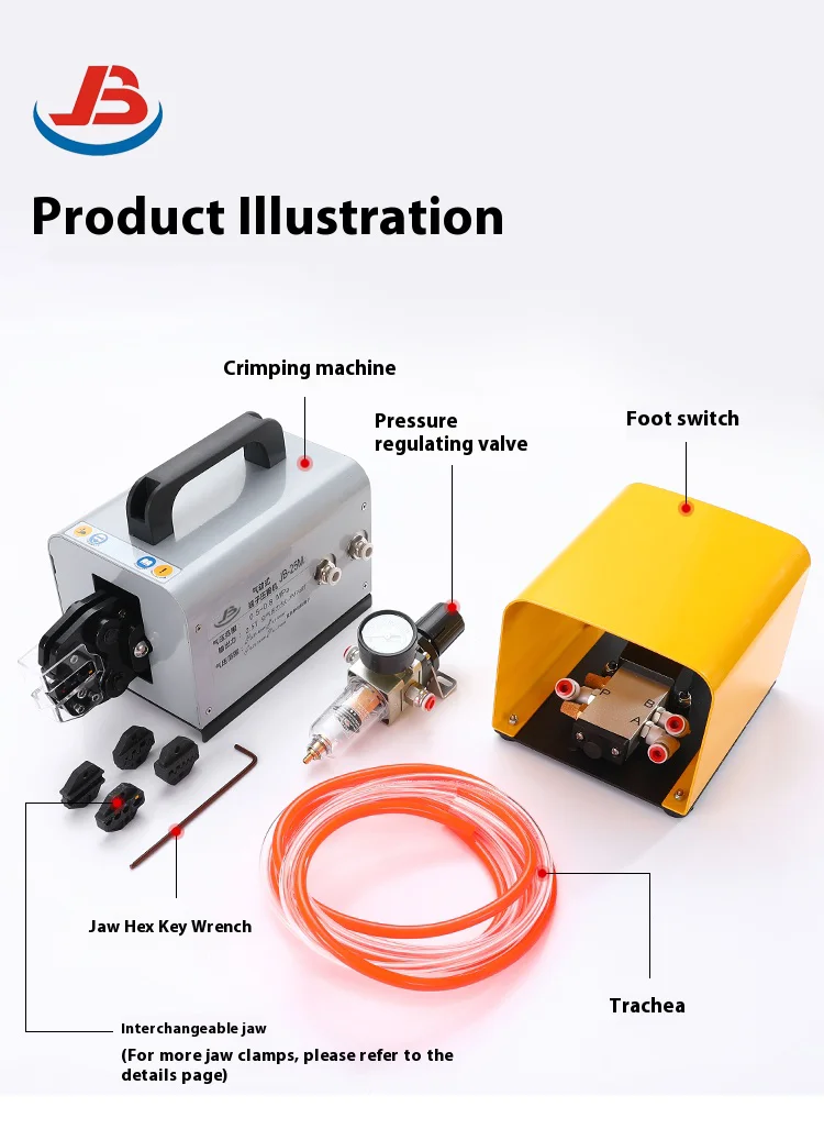 JB-25M Pneumatic Crimping Tool Dual Action High Pressure Terminal Machine SC Ope