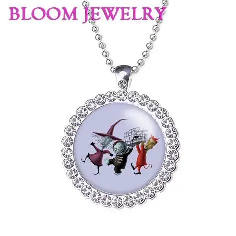 The Nightmare Before Christmas Jack Halloween skull 25mm Glass Dome Pendant  Necklace Cabochon Jewelry Gifts      P1600 rose quartz pendant Necklaces & Pendants