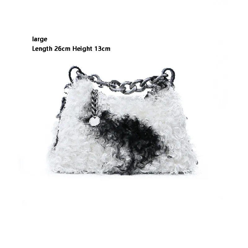 Designer Lambwool Women's Bags Women's Handbags Winter Soft Plush Tote Bags Women's Lambwool Small Square Shoulder Bags New