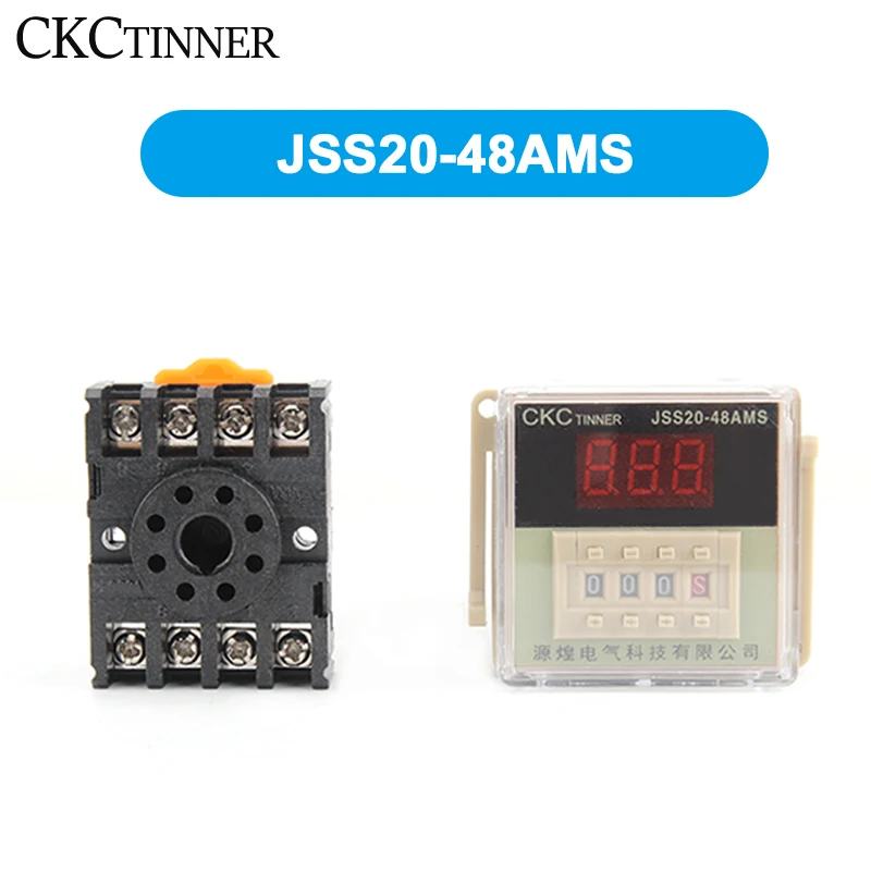 Led Programável Display Digital Tempo Relé com Soquete Base Atraso Temporizador 0.01s-999h Temporizador Jss2048ams Dc12v Dc24v Ac220v Ac380v