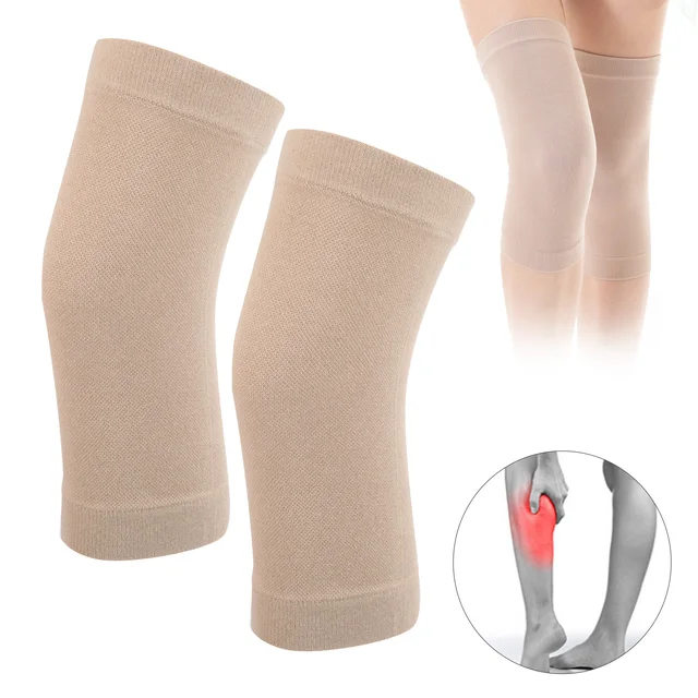 2pcs Compression Knee Sleeve Ultrathin Cotton Seamless Elastic Sports Knee Brace Support for Pain Relief
