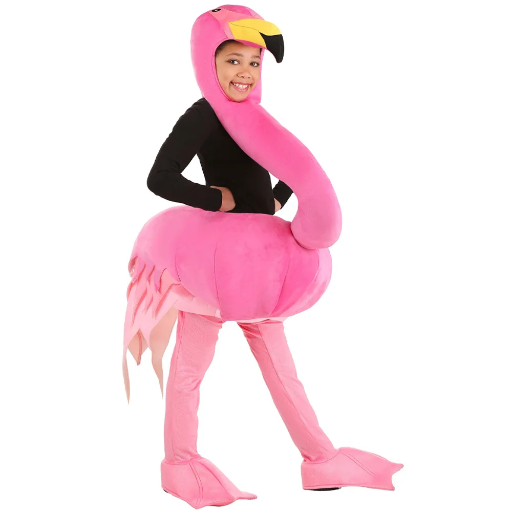 

Deluxe Graceful Flamingo Costume Halloween Cosplay Dress Up Carnival Purim Fancy Party Realistic Clothing