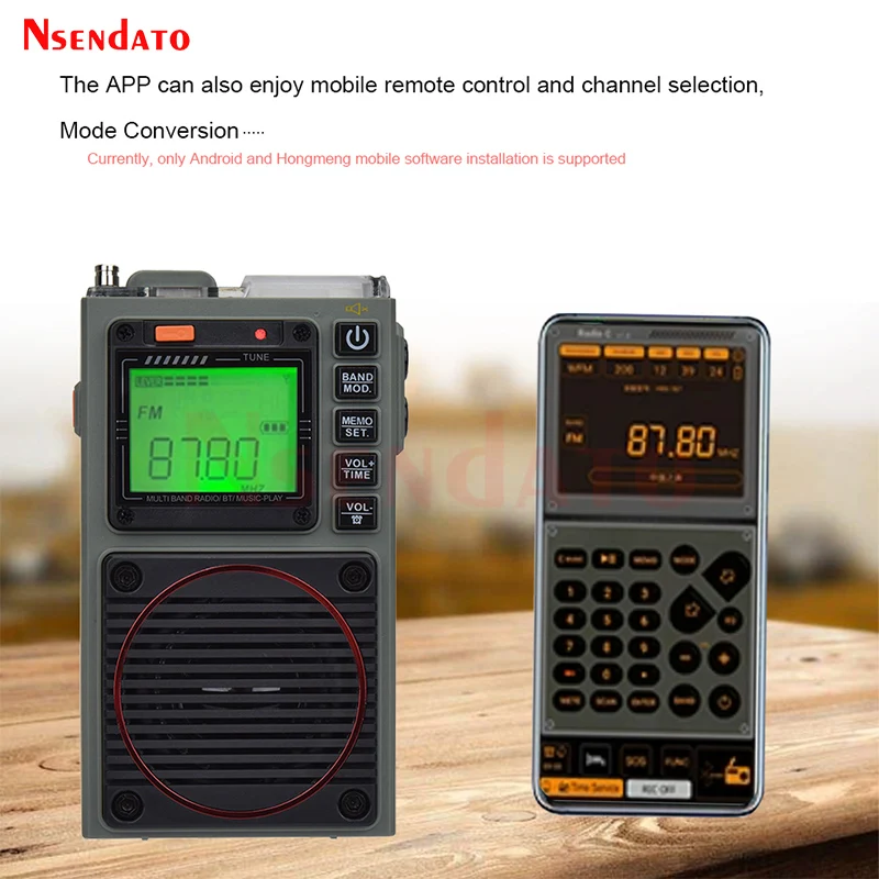 HRD 787 Portable Full Band FM VHF AM WB SW Multiband Aviation Pocket Broadcast Radio Support Bluetooth TF Card SOS alarm Elderly