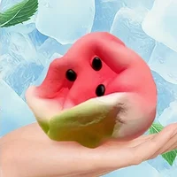 Watermelon Squeeze Toy Pink Green, Soft Stress Ball for Kids Party Favors, Classroom Rewards, Eid Christmas Halloween Gift - Image 4