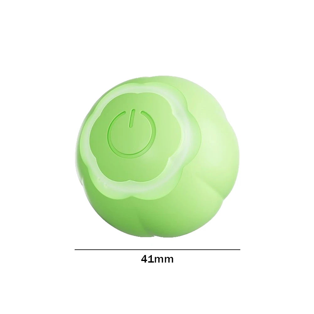 41MM 자동 롤링 장난감 조용한 고양이 놀리기 공 애완동물 용품 (녹색)