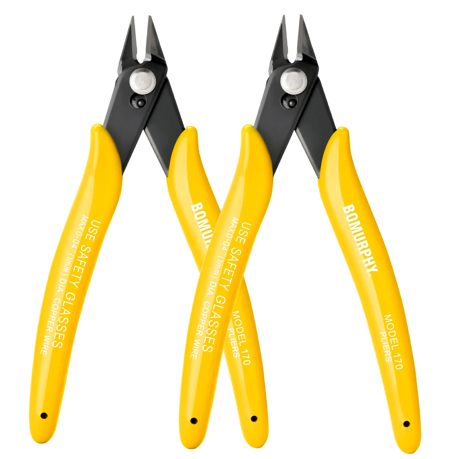 BOMURPHY 2Pcs 170 Model Flush Cut Pliers Precision Wire Cutters for Jewelry Making Electronic Repair