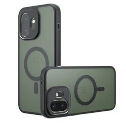Magsafe Magnetic Shockproof Matte Phone Case with Wireless Charging Compatibility - OnePlus 15T (Black)