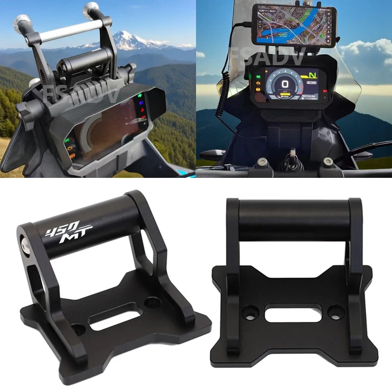 GPS Phone Holder Stand with Navigation Extension Bracket for Motorcycle Accessories