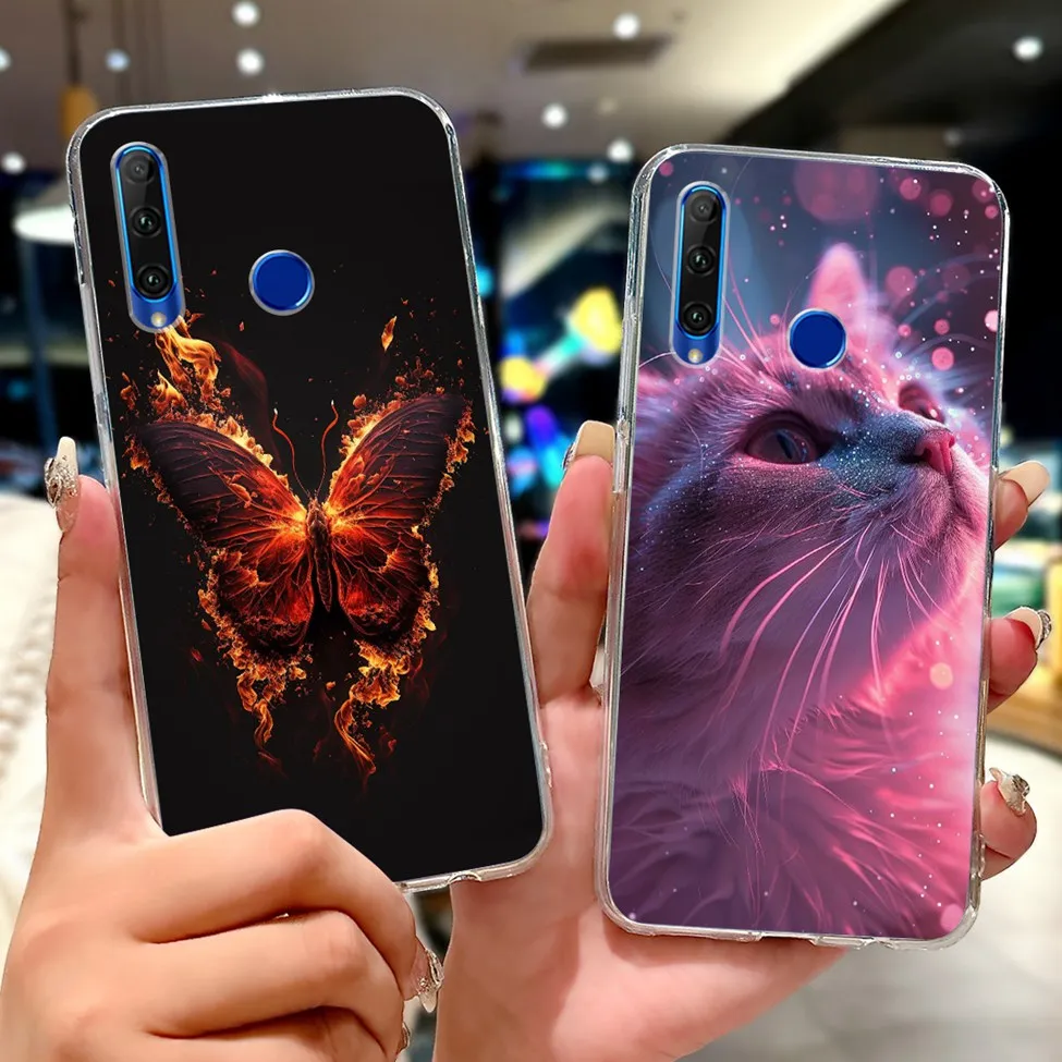 Cute Cartoon Cat Luxury Fashion Flowers Soft TPU Bumper Cover