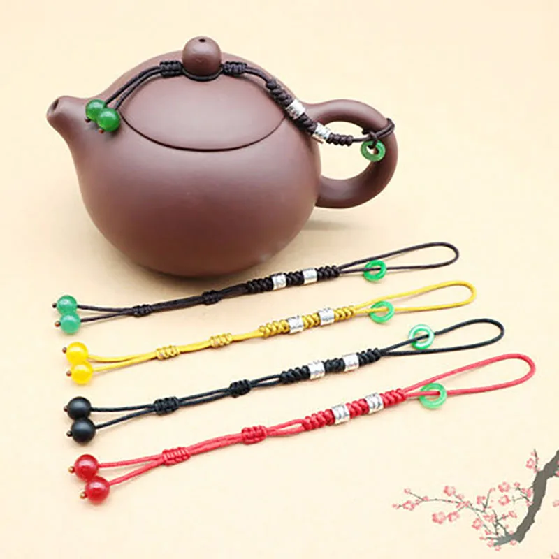 Teapot lid anti falling creative manual hanging rope boutique cup lid anti breaking high-grade purple sand teapot lid pendant