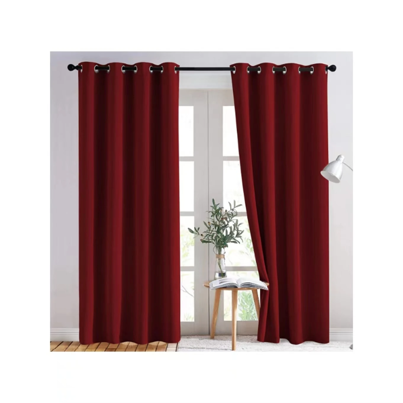 

Modern Hot selling window solid color polyester blackout curtains and drapes for living room/ bedroom