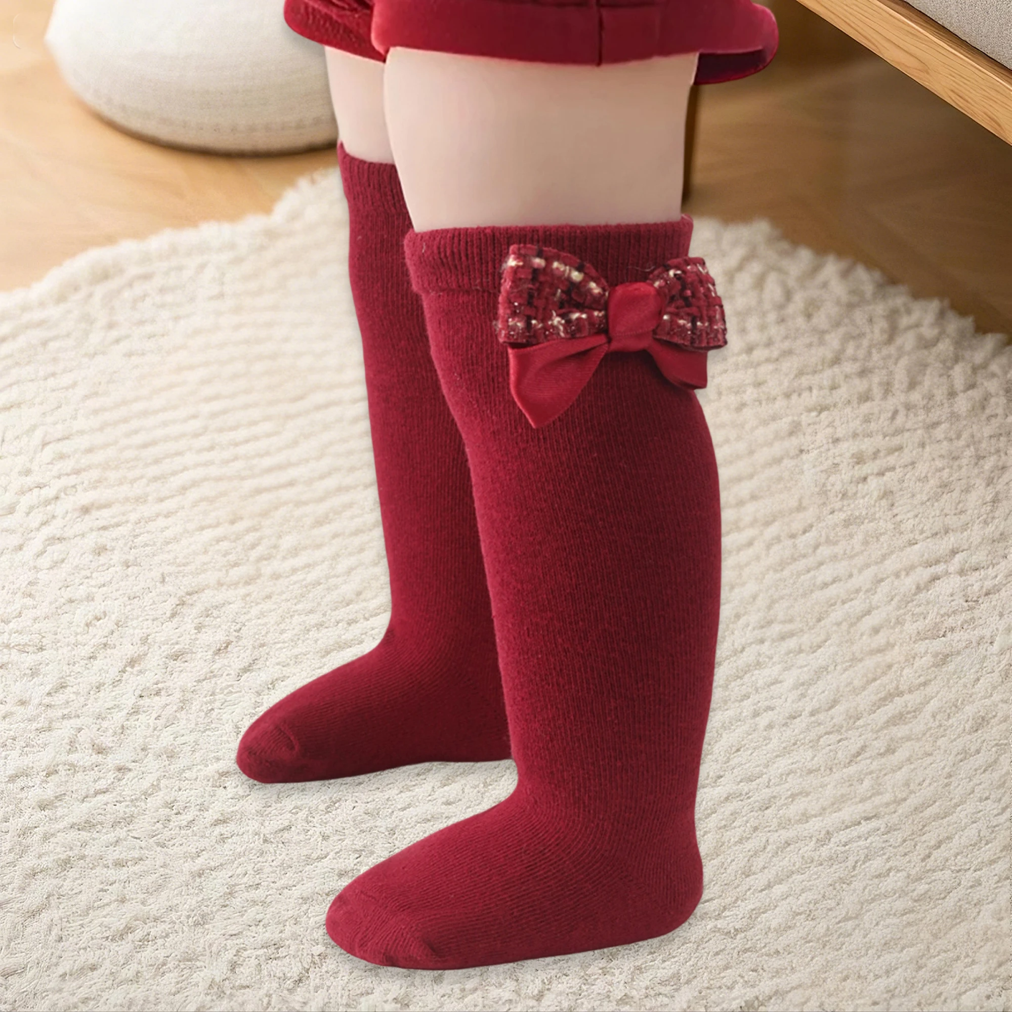 Cute Infant Boys Striped Socks Cozy Stretchy Baby Socks Breathable Knee High Socks for Playtime and Outings