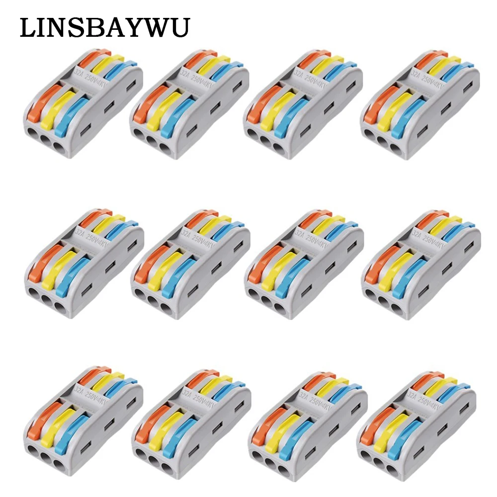 10 Pz Linea Connettori Elettrici Blocco Filo Morsetto Terminale Cavo Nuovo Mini Morsettiera Cavo Splitter Spl-2 Spl-3 Spl-4 Spl-5