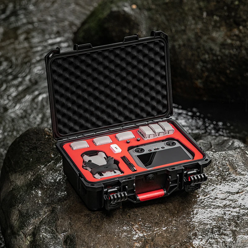 Waterproof Hard Case W Belt for DJI Mini 4 Pro Fly More Combo Drone Accessory Storage Box For DJI RC 2/RC-N2 Controller Parts