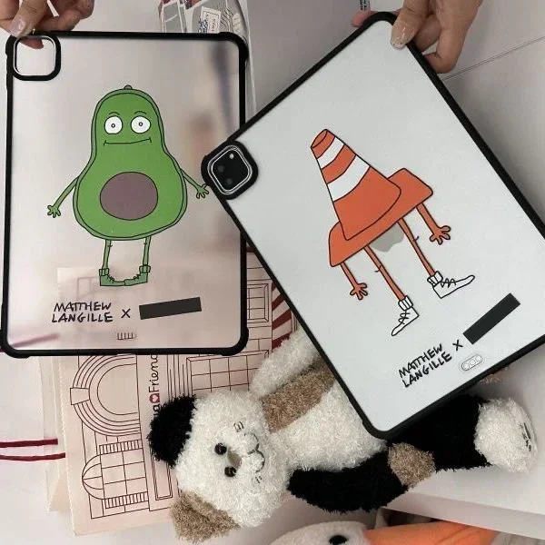 Cartoon Avocado Acrylic iPad Cover for iPad Air 4 5 (10.9inch) Mini 6 iPad Pro 2020 2021 2022 (11inch 12.9inch) Protective Case