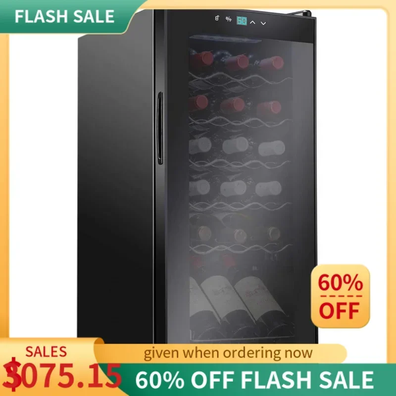 QWIvation Compressor Wine Cooler Refrigerator,Freestanding Wine Cellar,41f-64f Digital Temperature Control Fridge Glass Door