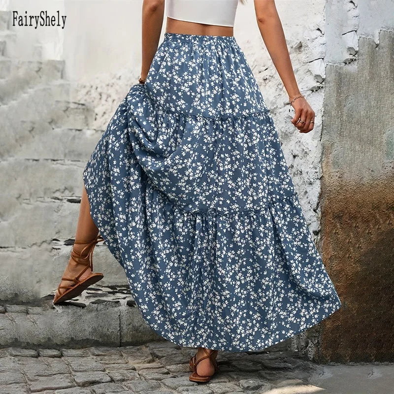 Floral Lace-Up Maxi Skirt 3