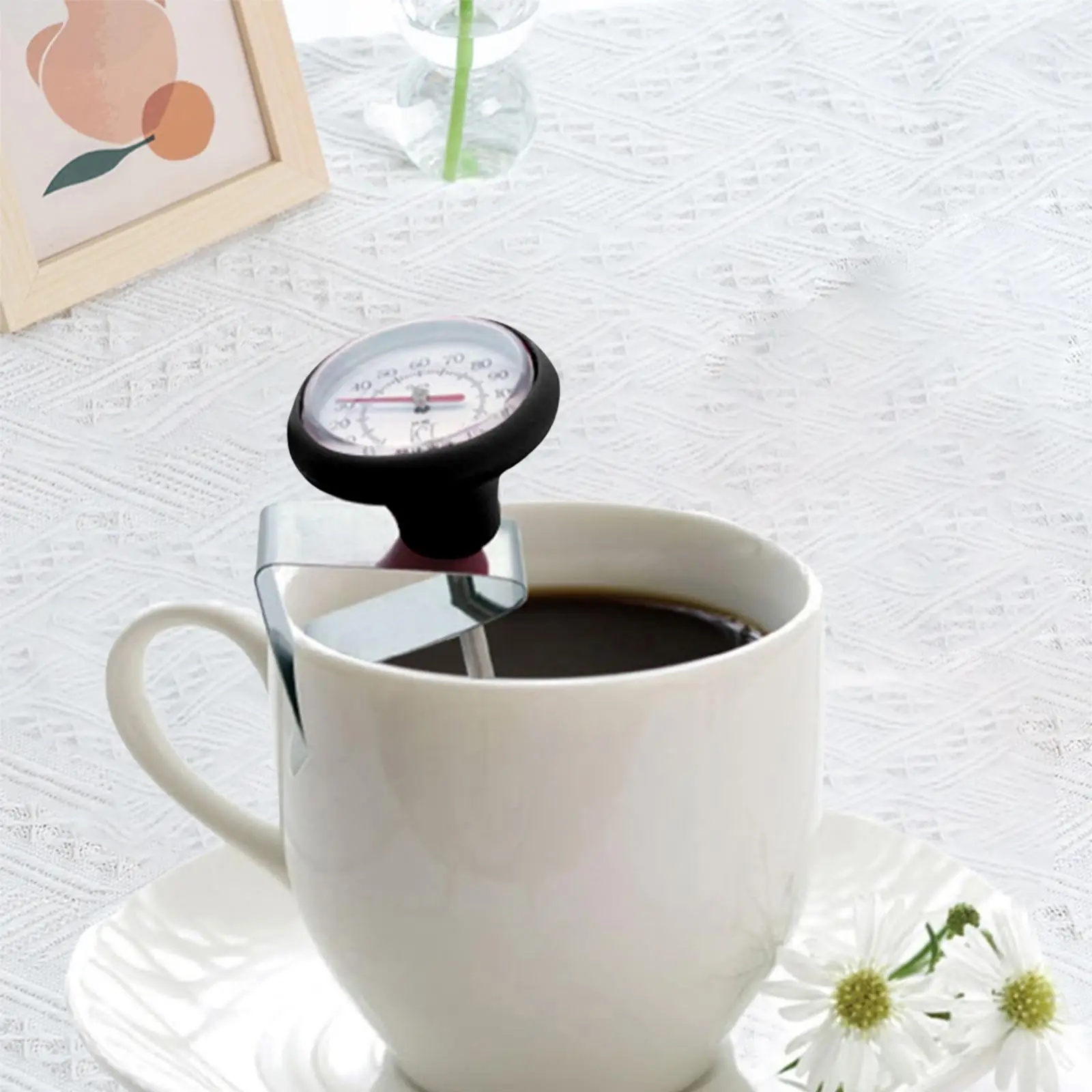Food Thermometer Chocolate Milk Foam Monitoring Thermometer Coffee Drinks Thermometer BBQ Grill Deep Fry Analog Thermometer 4