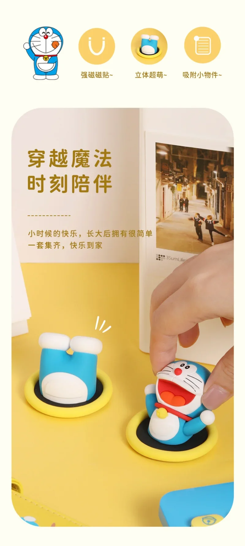 Doraemon 3D Fridge Magnets – Cute Anime Magnetic Stickers for Kids & Home Decor