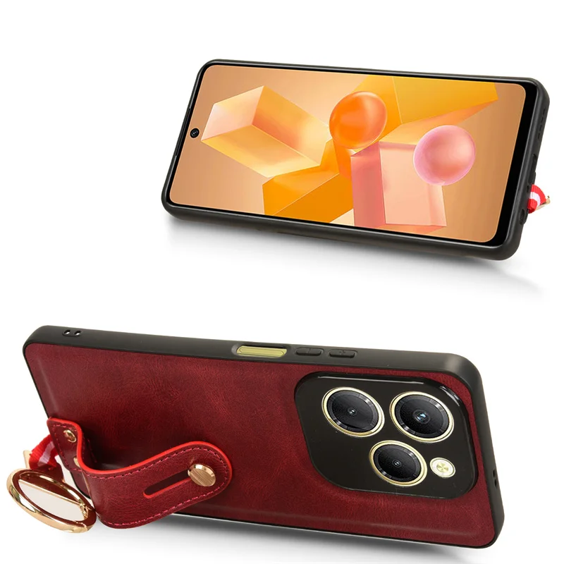 For Tecno Spark 20 Pro 4G Anti detachment wrist strap holder with loop back cover for Tecno Spark 20 Pro 4G KJ6 Phone case