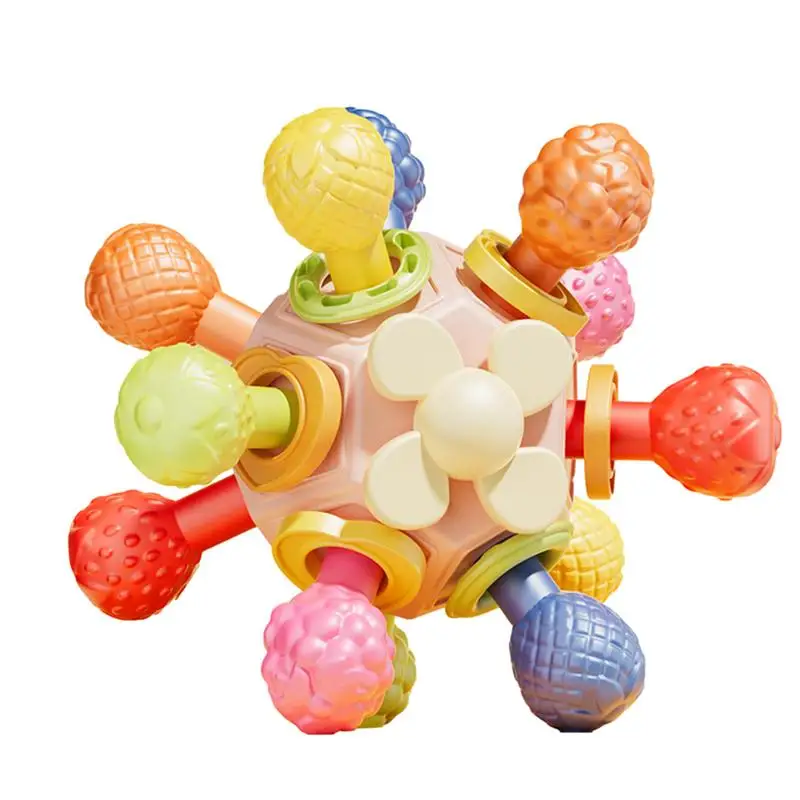 

Мягкие сенсорные погремушки в виде шариков, дизайнерские детские игрушки с защитой от проглатывания, прочные Детские Прорезыватели для зубов, подарок на день рождения