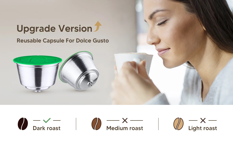Description Picture 4 of itemReusable Coffee Foam Filters For Nescafe Dolce Gusto Refillable Capsule Pod Stainless Steel Plastic Tamper Wholesale
