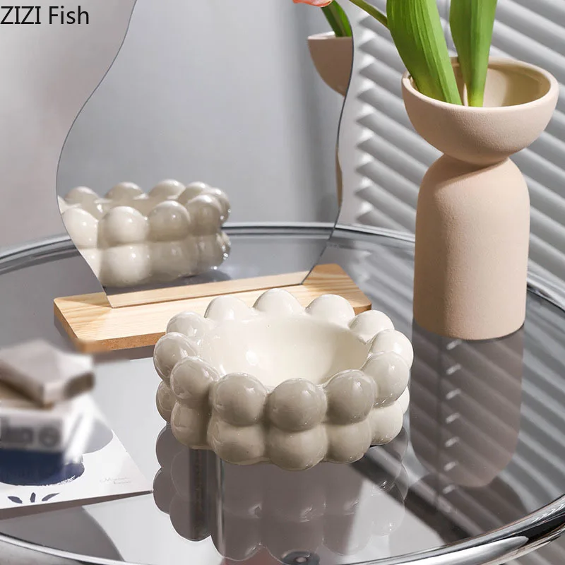 Creative Bubble Ball Circle Ashtray Ceramic Ash Tray Office Table Smoking Accessories for Weed Ashtrays Gift for Boyfriend