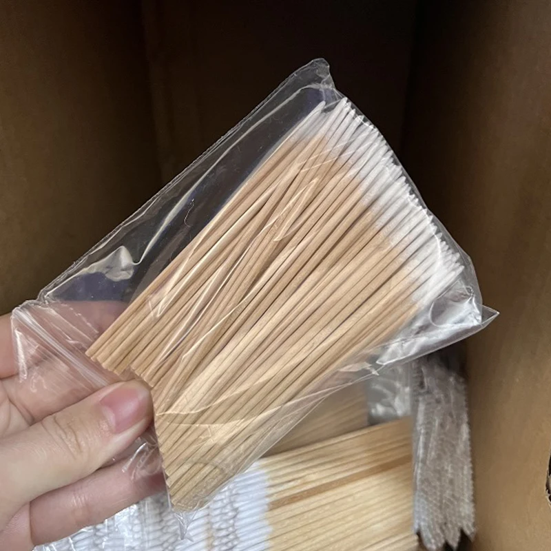 

100pcs/bag Wood Cotton Swab Cosmetics Permanent Makeup Health Medical Ear Jewelry Clean Sticks Buds Tip Wood Cotton Head Swab