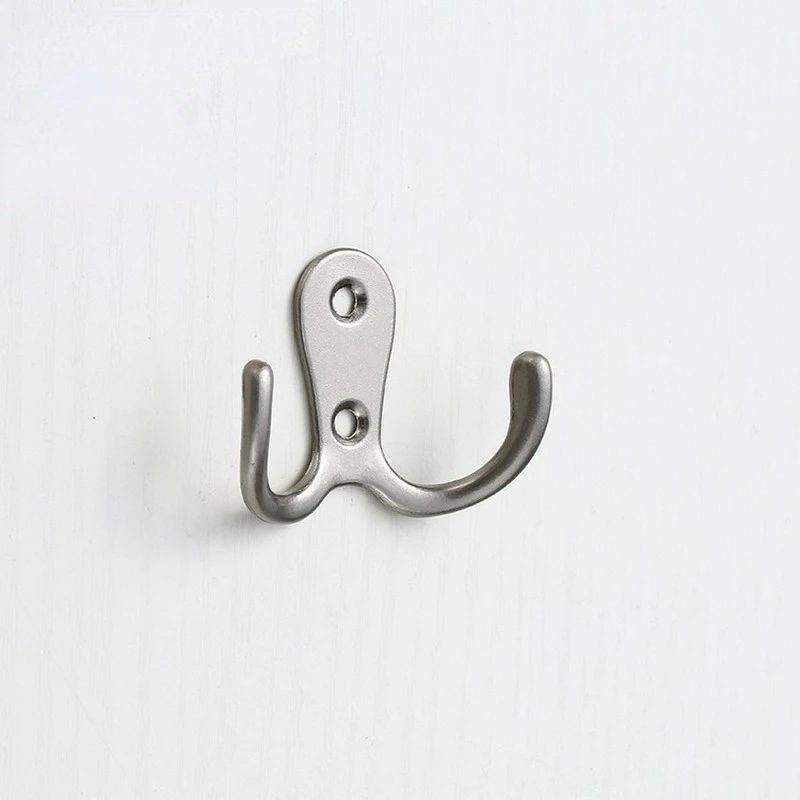 Double Robe Hook Coat Hooks Wall Mounted for Hat Hardware Dual Prong Retro Coat  Hanger Mounted Key Hat Hanger