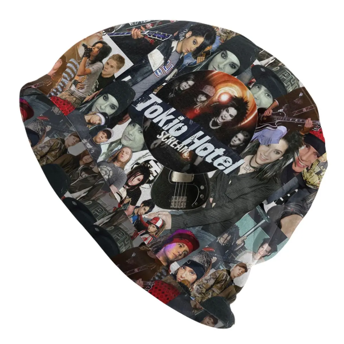 

Tokio Hotel Collage Skullies Beanies Hat German Rock Vintage Men Women Outdoor Caps Warm Thermal Elastic Bonnet Hats