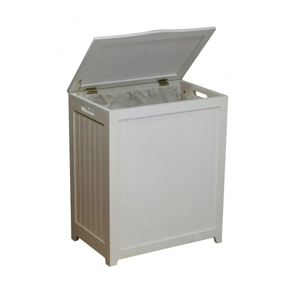 

Rectangular Laundry Wood Hamper with Interior Bag