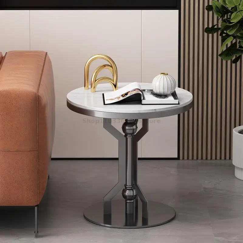 Light Luxury Rock Board Side Table Living Room Sofa Side Table Balcony Movable Small Coffee Creative Corner