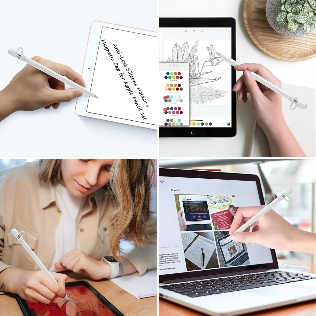 Apple 1   ĸ  2 in 1 Apple Pen  ڱ iPencil ü ž ŸϷ Ŀ AntiFall Ǹ Ȧ
