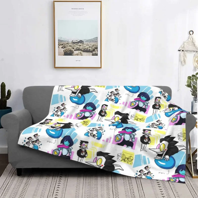 

Spamton Sticker Deltarune Spamton Blanket Flannel Warm Throw Blanket for Car Sofa Couch Bedspread