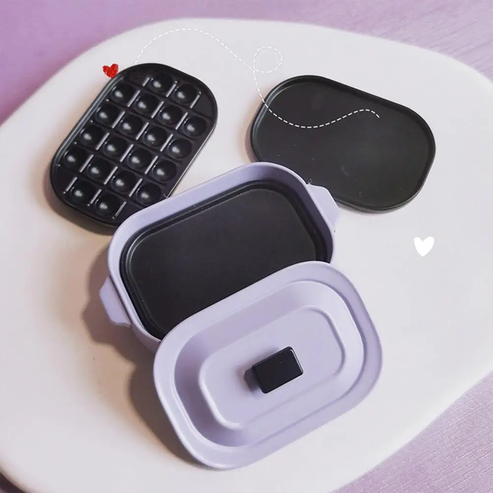 

1:12 Dollhouse Mini Double Ear Pancake Maker with Lid Multi Layer Miniature Kitchen Pot Pretend Play Toy Dollhouse