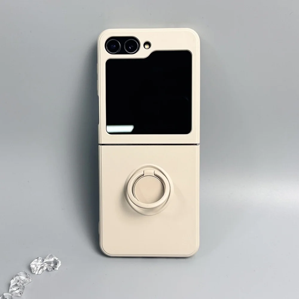 Candy Color Liquid Silicone Magnetic Phone Case with Shockproof Ring Stand