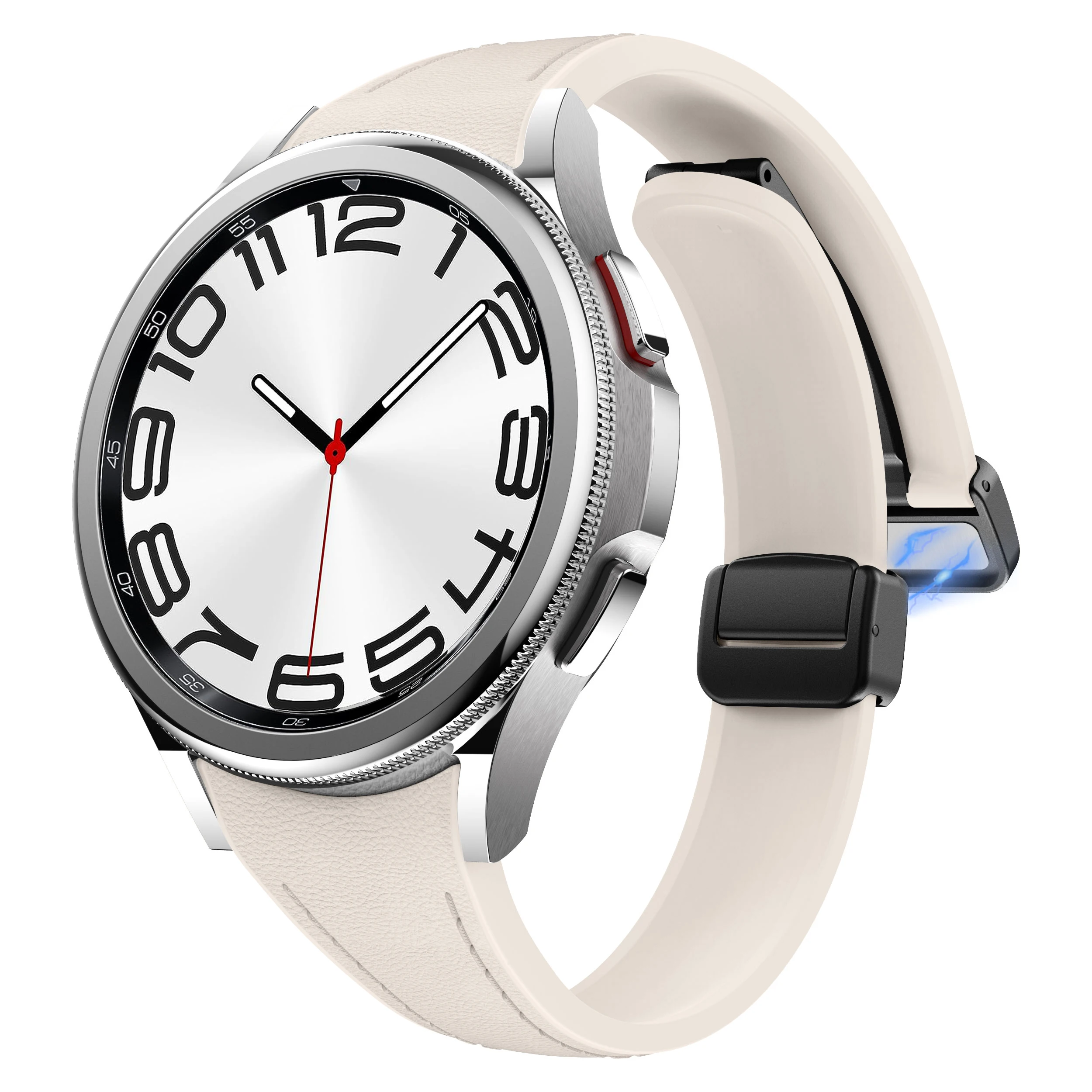 Premium Dual-Material Slim Watch Strap - Genuine Leather and Silicone