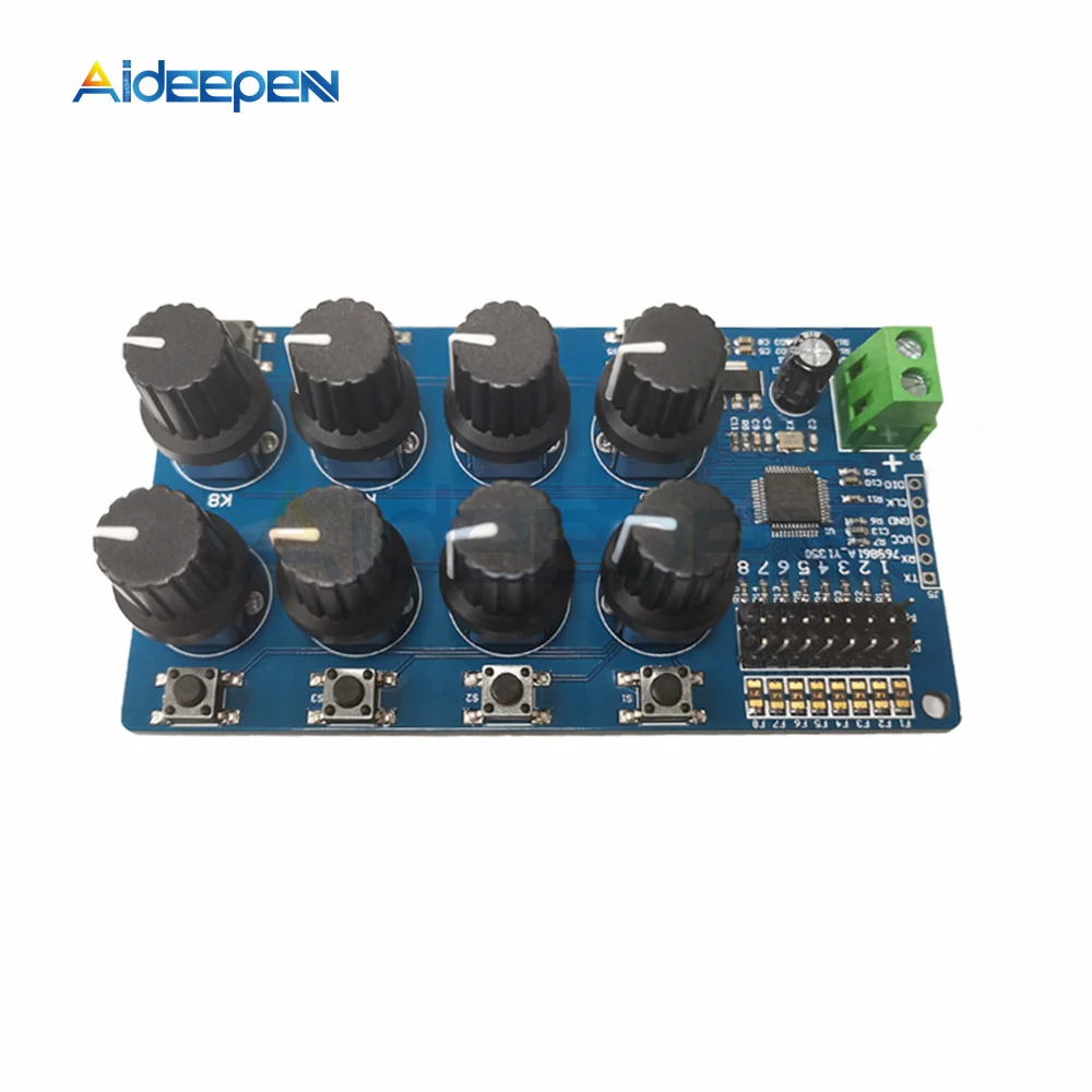 

8 Way Steering Gear Controller Debugging Board Futaba MG995 SG90 Steering Gear Debugging Board Return Instrument