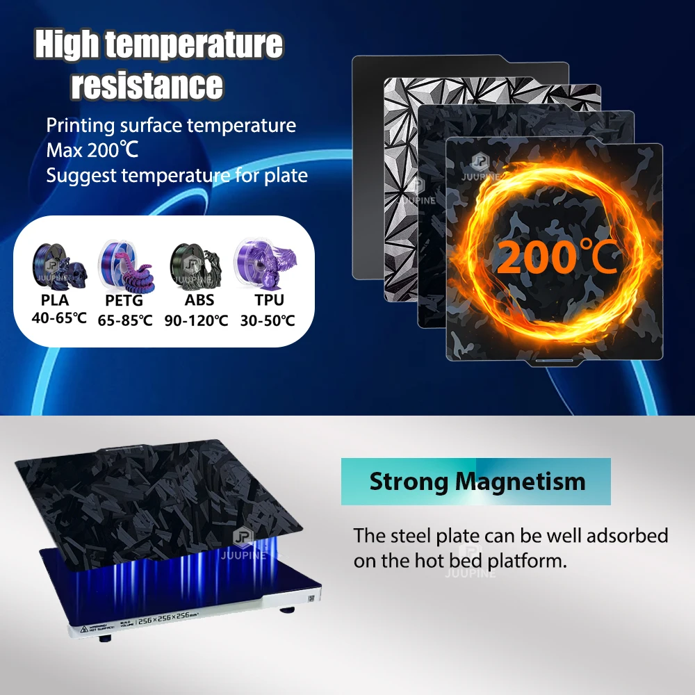 3D Printer Build Plate For Bambulab 257 Smooth PEI Textured PEI PEO A1 P1s X1c Plate Double Side Spring Steel Sheet
