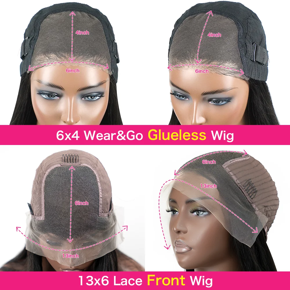 Парик без клея Wear Go, 30 дюймов, 34 дюйма, 13x6 дюймов, искусственный передний парик на сетке, прозрачные передние парики на сетке HD, 6x4 (art.: 3920c5fa055ca) - 3920c5fa055ca