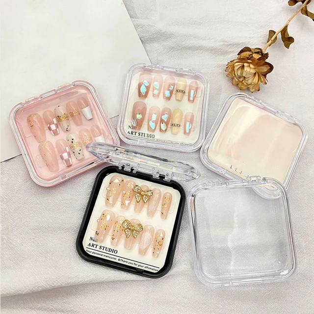 False Nail Tips Case Nail Art Display Stand Wearable Nail Organizer Fake  Press On Nail Packing Box Gift Jewelry Storage Boxes - AliExpress